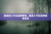 属龙的人今日运势查询，属龙人今日运势查询吉言