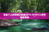 奖金个人所得税计算器2019 2019个人所得税税率表