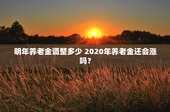 明年养老金调整多少 2020年养老金还会涨吗？