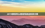 2019微信怎么查询驾驶证剩余分数