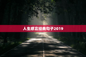 人生感言经典句子2019