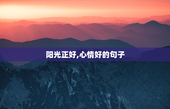 阳光正好,心情好的句子