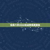 生辰八字2023年运势免费查询(你的未来运势如何)