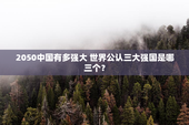 2050中国有多强大 世界公认三大强国是哪三个？
