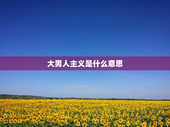 大男人主义是什么意思
