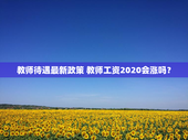 教师待遇最新政策 教师工资2020会涨吗？