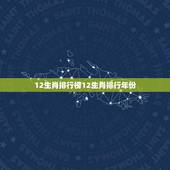 12生肖排行榜12生肖排行年份(哪些生肖在哪些年份居首)